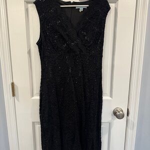 Elegant Black Lace Dress With Sequins